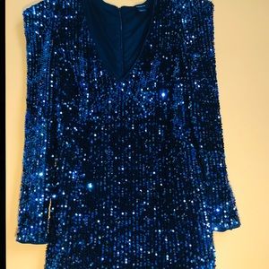 2X Sparkly Black, Purple, and Blue Sequin Dress
